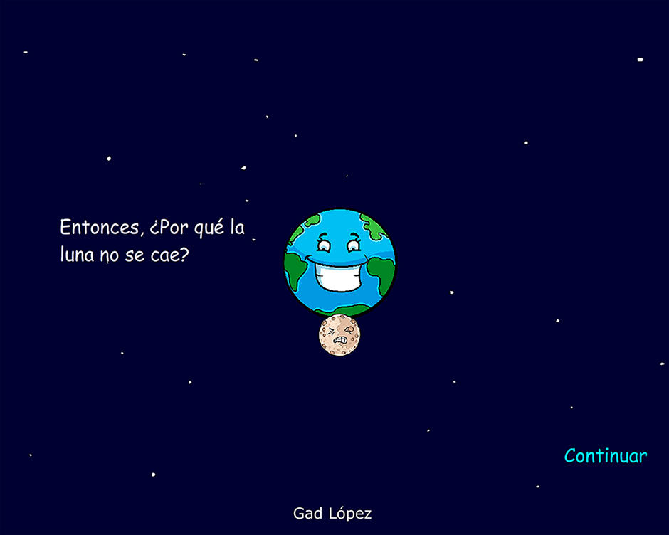interactivo sobre por que non se cae a lúa